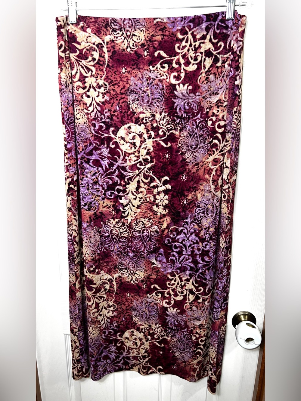 Y2K Maxi Skirt Whimsigoth Fairy Purple/Beige Bohemian Size L